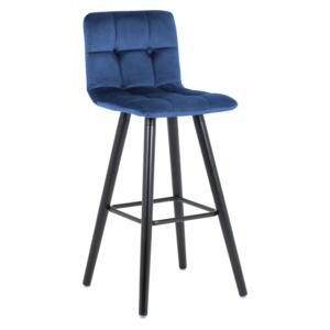 Hoker, krzesło barowe Vera 2 velvet niebieski