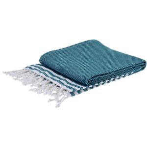 Ręcznik hammam prostokątny, klasyczny w kolorze turkusowym 150x 90 cm