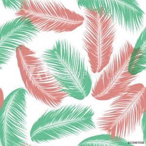 Fototapeta Liście palmowe kokosowe zielone i czerwone