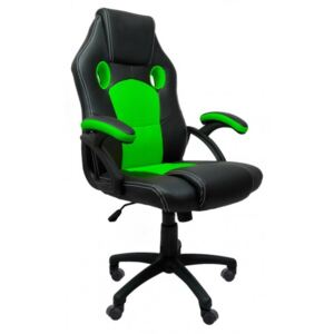 Fotel obrotowy gamingowy X6 ENG czarno zielony
