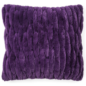 BO-MA Trading Poszewka na poduszkę włochata pikowana fioletowy, 45 x 45 cm