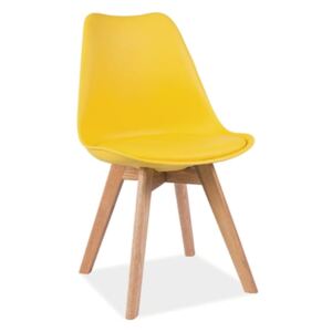 Krzesło KRIS żółte / dębowe nogi