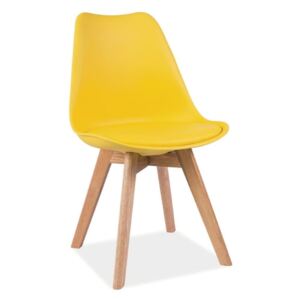 Krzesło KRIS żółte / bukowe nogi