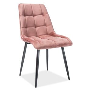 Krzesło CHIC VELVET różowe aksamitne SIGNAL