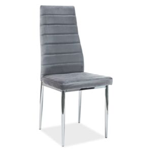 Krzesło H-261 VELVET szare/chrom