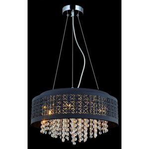 Wisząca LAMPA glamour DORIS MDM-2587/4BK Italux ażurowa OPRAWA metalowa zwis z kryształkami crystal czarny