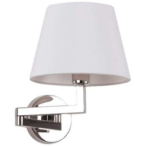 Kinkiet LAMPA regulowana SWING W W0119 Maxlight abażurowa OPRAWA klasyczna ścienna na wysięgniku chrom biała