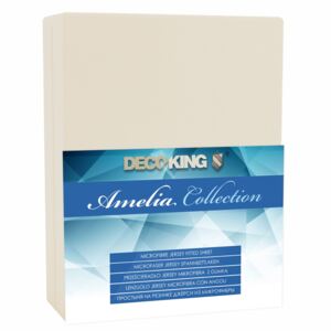 DecoKing – Prześcieradło Jersey - Amelia - Beżowy 100x200 cm