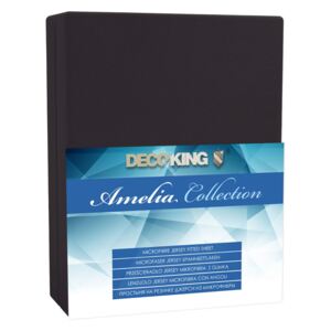 DecoKing – Prześcieradło Jersey - Amelia - Czarny 90x200 cm