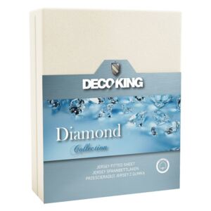 DecoKing – Prześcieradło Jersey - Diamond - Kremowy 220x200 cm