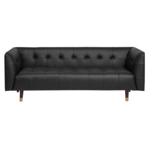 Sofa skórzana BELIANI Byske, czarna, 73x200x78 cm