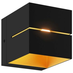 Kinkiet LAMPA ścienna TRANSFER 91067 Zumaline kostka OPRAWA metalowa czarna złota