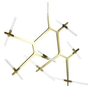 Żyrandol LAMPA wisząca CGSTRUCTGOLD COPEL metalowa OPRAWA molekuły molecular structural złote białe