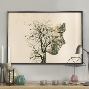 DecoKing - Plakat ścienny - Girl Silhouette -Tree 40x50 cm