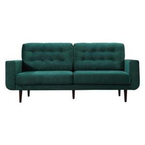 Tapicerowana sofa Cooper, 3 osobowa, welurowa, dł.203 x gł.87 x wys.90 cm - zielona