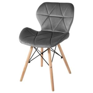 Rimo krzesło tapicerowane szare - welurowe