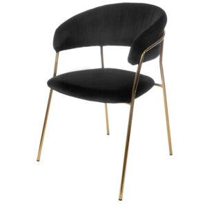 Aria krzesło tapicerowane czarne - welur