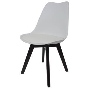 Blanc krzesło skandynawskie białe - brązowe nogi