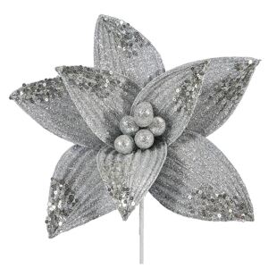 DecoKing - Dekoracyjny Kwiat Srebrny Gwiazda