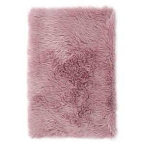 Dywan dekoracyjny Shaggy do salonu i sypialni z długim włosiem Prostokątny Miękki Różowy FLUFFY 60x90 cm