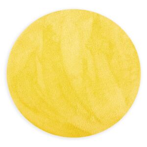 Dywan dekoracyjny ze średnim włosiem Żółty Miękki Okrągły 80 cm MODERN CHIC