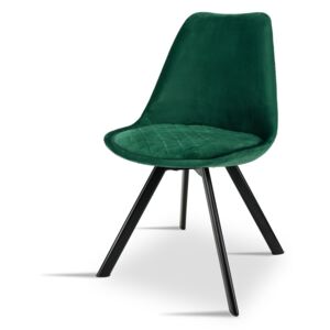 Stylowe tapicerowane krzesło K 1059 - zielony velvet, noga czarna
