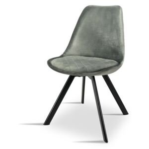 Stylowe tapicerowane krzesło K 1059 - szary velvet, noga czarna