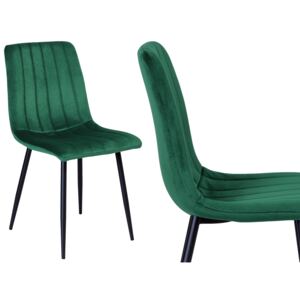 Krzesło aksamitne FRESNO ciemno-zielone