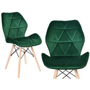 Krzesło welurowe K-RENNES ciemno-zielony