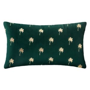 Poduszka dekoracyjna, 30 x 50 cm, zielona w palmy