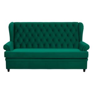 Sofa rozkładana welurowa zielona MALVIK