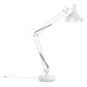 Lampa podłogowa stojąca biała metalowa ruchome ramie 180 cm Skandynawski design do salonu i sypialni Beliani