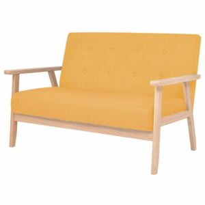 2 osobowa sofa tapicerowana, żółta