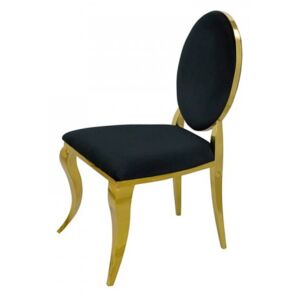 Krzesło Ludwik II Gold Black - złote krzesła glamour