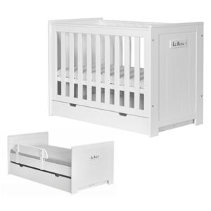 Białe łóżeczko - tapczanik Blanco 140x70 + szuflada BARCELONA