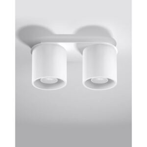 Plafon ORBIS 2 biały aluminium minimalistyczna lampa sufitowa walce Gu10 LED SOLLUX LIGHTING