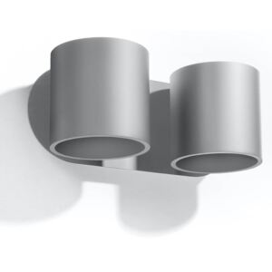 Kinkiet ORBIS 2 szary aluminium minimalistyczna lampa ścienna walce G9 LED SOLLUX LIGHTING