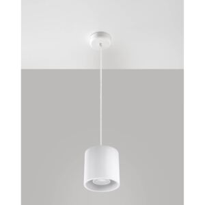 Lampa wisząca ORBIS 1 biały aluminium minimalistyczny zwis na lince sufitowy walec Gu10 LED SOLLUX LIGHTING