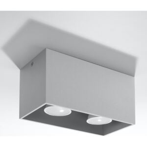 Plafon QUAD MAXI szary prostokąt aluminium minimalistyczna lampa sufitowa Gu10 LED SOLLUX LIGHTING