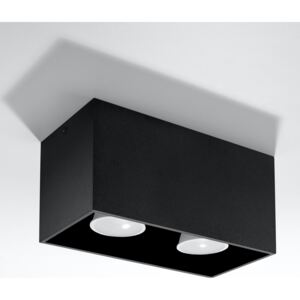 Plafon QUAD MAXI czarny prostokąt aluminium minimalistyczna lampa sufitowa Gu10 LED SOLLUX LIGHTING