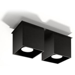 Plafon QUAD 2 czarny kwadraty aluminium minimalistyczna lampa sufitowa Gu10 LED SOLLUX LIGHTING
