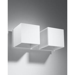 Kinkiet QUAD 2 biały kwadraty aluminium minimalistyczna lampa ścienna G9 LED SOLLUX LIGHTING