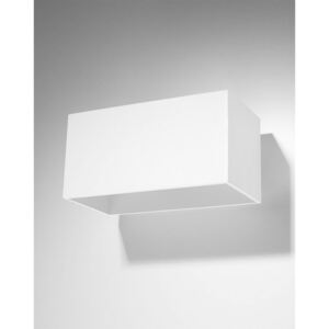 Kinkiet QUAD MAXI biały prostokąt aluminium minimalistyczna lampa ścienna G9 LED SOLLUX LIGHTING