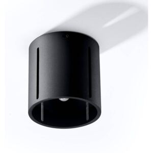 Plafon INEZ czarny walec aluminium nowoczesna lampa z liniowym prześwitem sufitowa G9 LED SOLLUX LIGHTING
