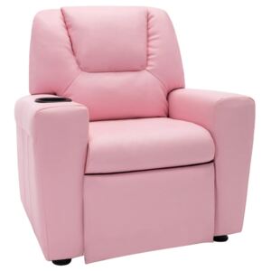 Fotel rozkładany, obity sztuczną skórą, różowy
