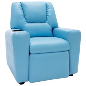 Fotel rozkładany, obity sztuczną skórą, niebieski