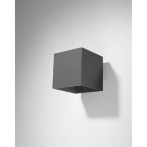 Kinkiet QUAD 1 antracyt kwadrat aluminium minimalistyczna lampa ścienna G9 LED SOLLUX LIGHTING