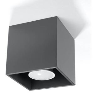Plafon QUAD 1 antracyt kwadrat aluminium minimalistyczna lampa sufitowa Gu10 LED SOLLUX LIGHTING
