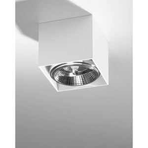 Plafon BLAKE Biały kwadrat aluminium minimalistyczna lampa sufitowa Gu10/ES111 LED SOLLUX LIGHTING
