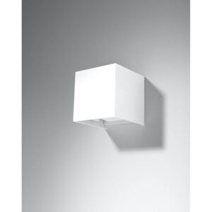 Kinkiet LUCA biały LED IP54 kwadrat aluminium lampę można stosować na zewnątrz regulacja strumienia świetlnego LED SOLLUX LIGHTING